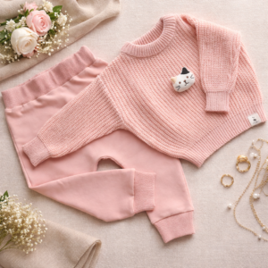 Komplektas su megztiniu ir kelnytėmis